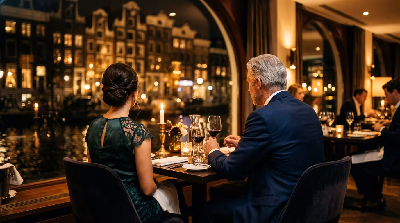 Suikeroom in een stijlvol restaurant in Amsterdam — sugar daddy levensstijl Nederland